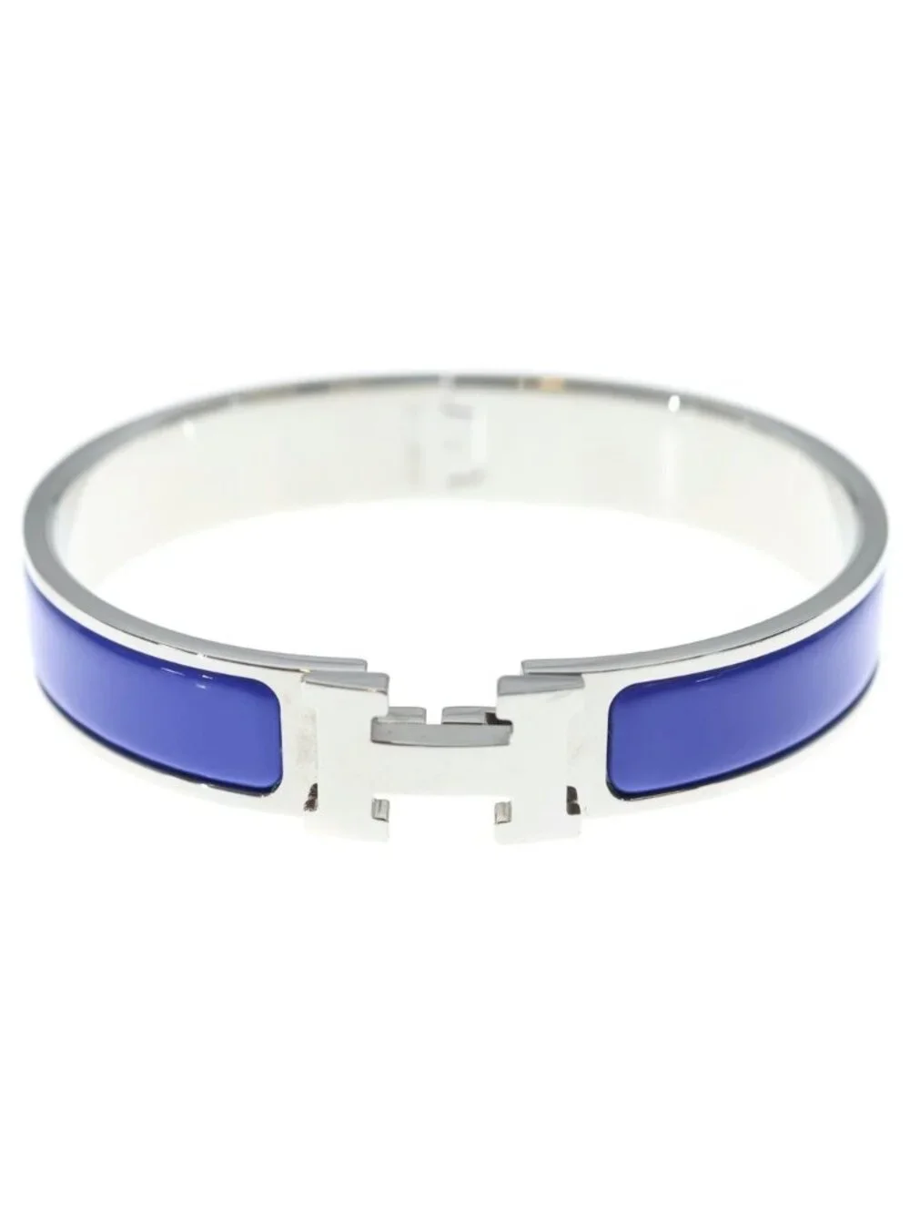 Hermes Clic Enamel P Buckle Bracelet Blue